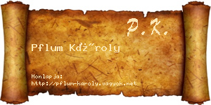 Pflum Károly névjegykártya