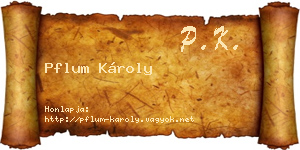 Pflum Károly névjegykártya
